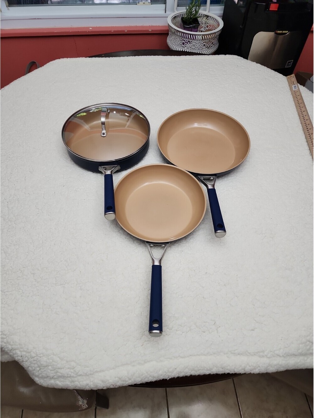 Ninja 3 Pan Set Color Azul 11", 9.50",3Qt/2.8L Inducción Safe Diswasher Safe